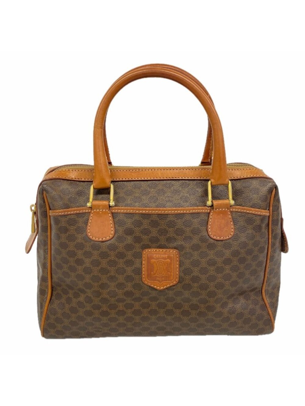 Celine Handbag Macadam Brown Gold